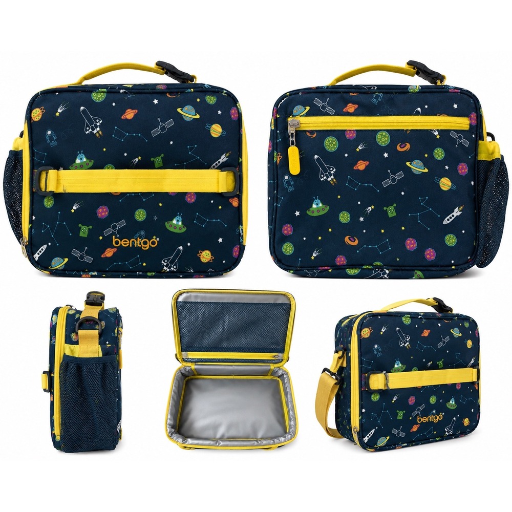 Bentgo Kids Space Lunch Bag Insulated Navy Yellow Rocket Galaxy